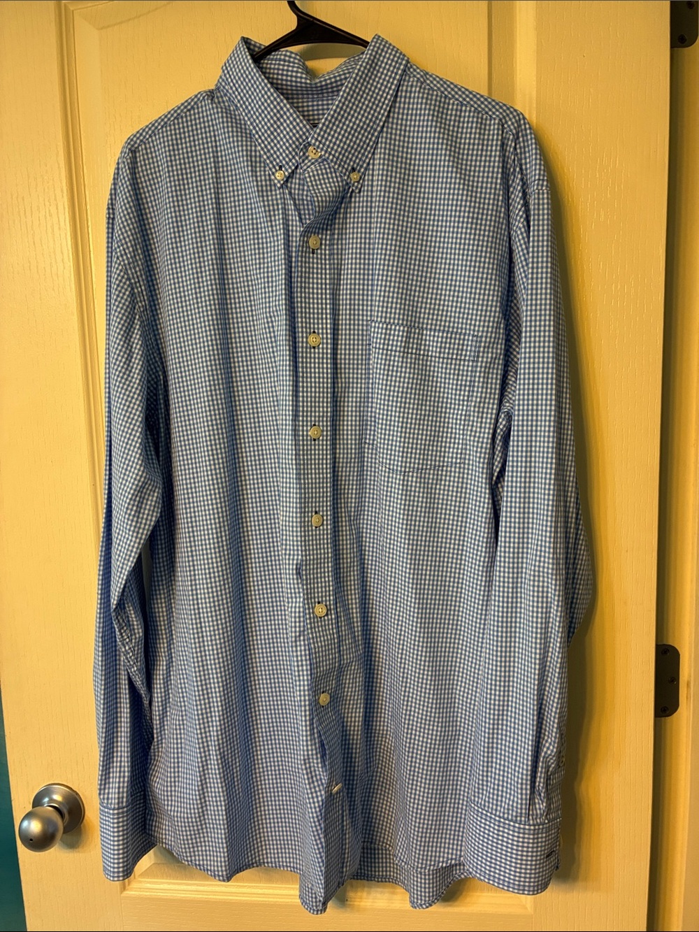 Izod Blue Gingham Button-Down Shirt XLT